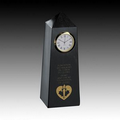 Genuine Black Marble Obelisk Clock